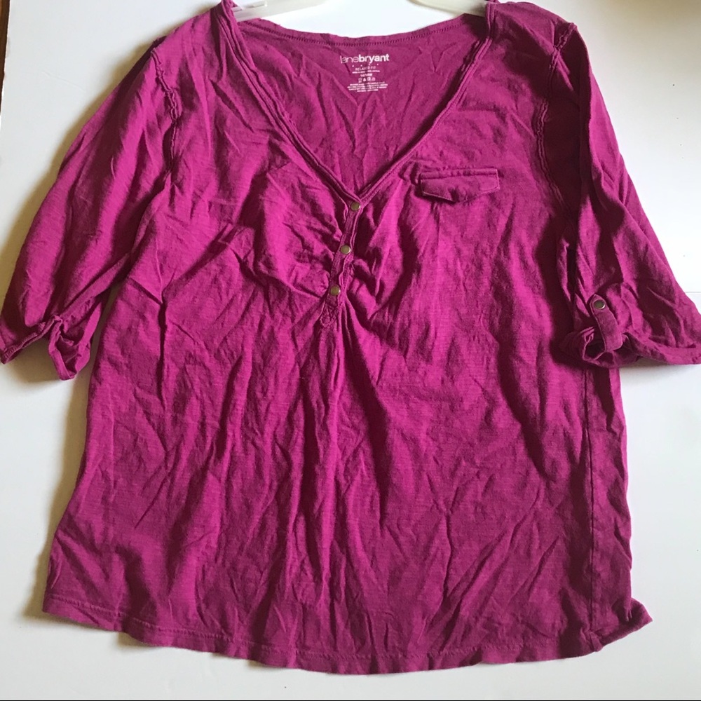 🛍 Lane Bryant 3/4 Sleeve Pink